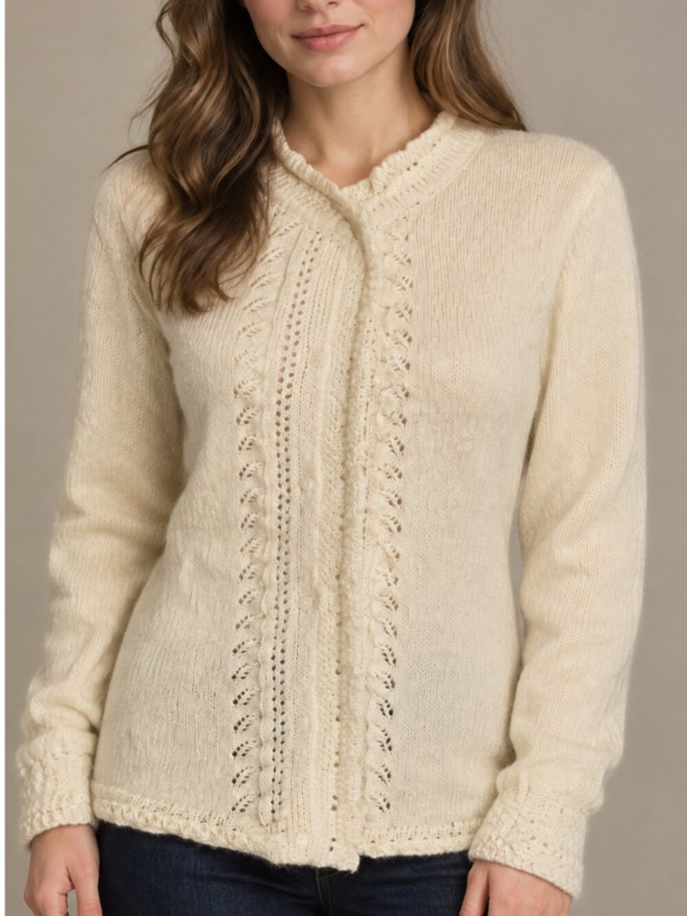 NWOT Cream Button-up Cardigan XL 14-16